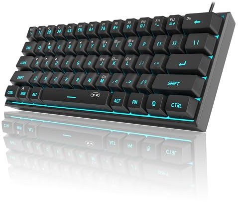 MageGee 60% Gaming Keyboard, Waterproof RGB Backlit Mini 61 Keys Compact Keyboard for Mac Windows Laptop Xbox PS PC (Black)