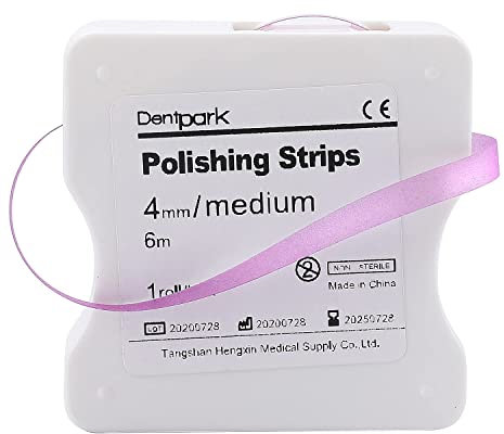 faruijie Dental Polishing Strip - Dental File for Teeth Deep Teeth Cleaning Tool Teeth Abrasive Finishing Strip Sanding Grinding Dental Sandpaper 4mm x 6M