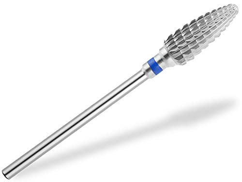 Nagelfräser aus Hartmetall Schleifer HM-Fräser mit Mittelfeiner Querhiebverzahnung Zapfen Form für Gel und Acryl Fingernägel Maniküre Feile Schleifaufsatz Pediküre Bit für elektrische Schleifgeräte