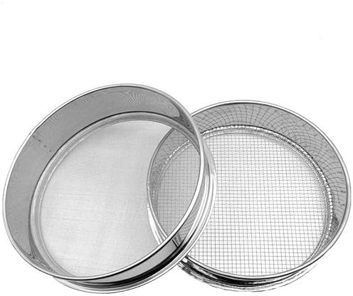 1% rotondo 304 in acciaio inossidabile laboratorio di setaccio setaccio setacci setacci agitatori cucina filtro in polvere schermata del terreno di 20 cm di diametro (Color : 50 Mesh 0.35mm)