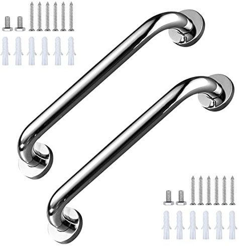 2 Stück Edelstahl Haltegriff Dusche Badewannengriff, Rutschfest für sicheren Halt in Dusche, Küche, Treppen,Badewanne und an der Toilette, Haltegriff für Senioren und Kinder (40cm)