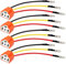 4 Stück Keramik H4 Sockel, VooGenzek H4 9003 HB2-Kabelbaum, H4 auf 3 Pin Adapter Scheinwerferstecker, für Scheinwerfer oder Nebelscheinwerfer, Orange