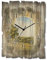 ARTLAND Wanddeko Wanduhr ohne Tickgeräusche aus Holz Funk Uhr lautlos Rechteckig 30x40 cm Torbogen Tontöpfe Zitronenbaum Wiese Zypressen Toskana Rustikal T4AK