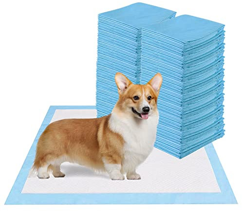 GOPLUS Lot de 200 Tapis Éducateurs pour Chien Chiot 60 x 60 CM, Tapis Hygiénique Absorbant Inférieure Imperméable, Anti-Fuite, Séchage Rapide