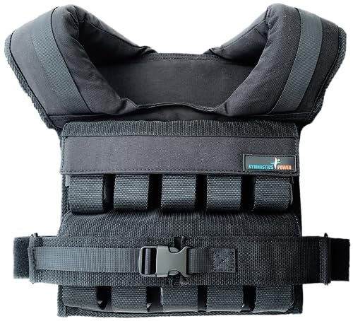Gewichtsweste 2,7 kg, 4,5 kg, 5,4 kg, 11,3 kg, 15,9 kg, 20,4 kg, 27,2 kg, abnehmbare Eisengewichte für Männer und Frauen, Workout für Calisthenics und Fitness-Sporttraining (schwarz, 27,2 kg)