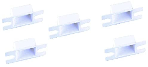 5 Pcs Door Strike Plate Dust Box, White Plastic Latch Retaining Plate Buckle Box for Wood Metal Door
