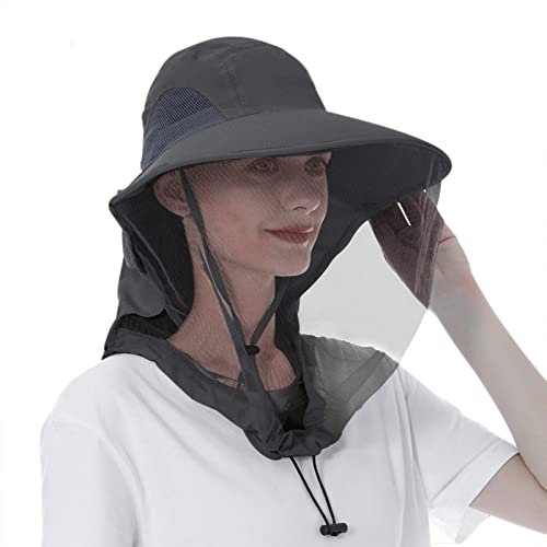 Moskito Kopfnetz Hut Sonnenhut Mückenschutz Nackenschutz Mütze UV Schutz Buschhut Anti-Moskito Fischerhut Strandhut Gesicht Schutz Hut Camping Angeln Hut Mütze für Damen Herren