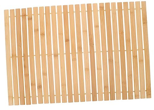 RORPOIR Badematte Aus Bambus Bodenmatte Aus Holz Badewannenmatte Badezimmer Bambusteppich Duschfußmatte Bodenteppich Aus Scheunenholz Duschvorleger Haushaltsprodukte Multifunktion
