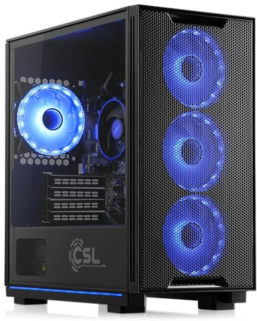 Gaming PC mit Windows 11 Home, Intel Core i5-12400F 6X 2500 MHz, 1000 GB M.2 SSD, 16 GB DDR4-RAM, Radeon RX 7600, MSI Mainboard, USB 3.2, M10010H