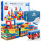 SUNNY AUNTIE Magnetic Tiles 180 PCS+ Bonus Zippered CASE, Magnetic Tiles for Kids Age 3+, Toy for Boys & Girls, Gift Box, XL SET