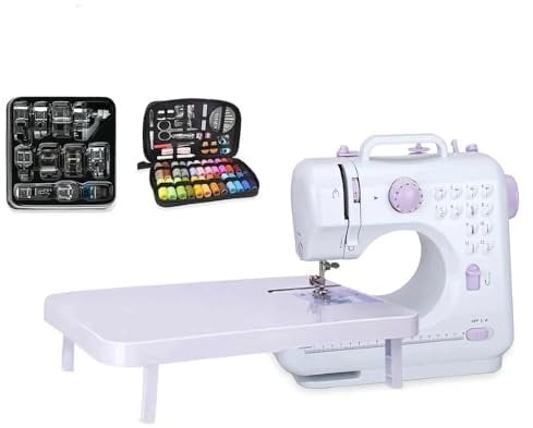 LetCart 505A 12 Stiche Elektrische Nähmaschine Mini Haushalt Doppelfaden-Nähmaschine EU 220V, Für Profi Anfänger DIY Begeister Sewing Machine (Nähmaschine+97 Nähset+11 Pressfuß)