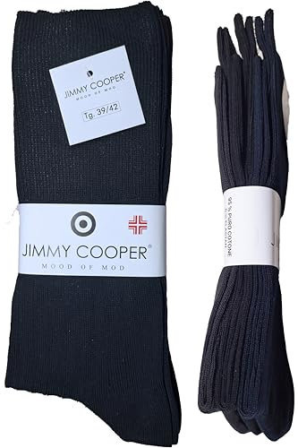 Confezione da 6 paia Calze Sanitarie corte in Cotone Filo di Scozia con Polsino alto a costina raccomandato per favorire la circolazione a compressione Graduata, Made in Italy. (43-46, Assortiti)