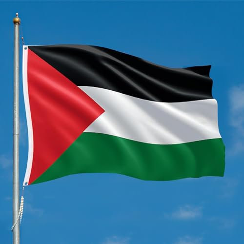 CIYIN Palästina Flagge, 90 x 150cm Palestine Flag, Palästinensische Fahne, Palestine Flag für Nationale Party Fest Feier Garten Haus Innen Außen Deko- flaggen Top Qualität