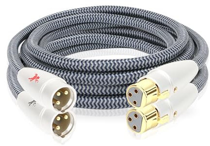 Impeto Audiophile hifi XLR Cable OCC XLR 3-Pin Male to Female High-End Audio Cable for Decoding CD Speaker Monitor Amplifier Connection Cable 4.9ft/1.5m