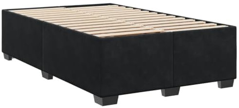 vidaXL Bettgestell, Bettrahmen mit Lattenrost, Polsterbett Bett für Schlafzimmer, Doppelbett Schlafzimmerbett, Schwarz 120x190cm Samt