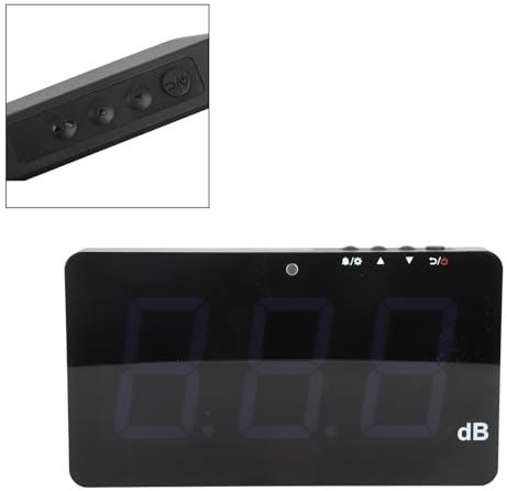 Fonometro digitale da 30 a 130 dB, Fonometro con funzione di memorizzazione dati, Tester fonometro con grande display LCD misuratore di rumore Decibel montato a parete appeso