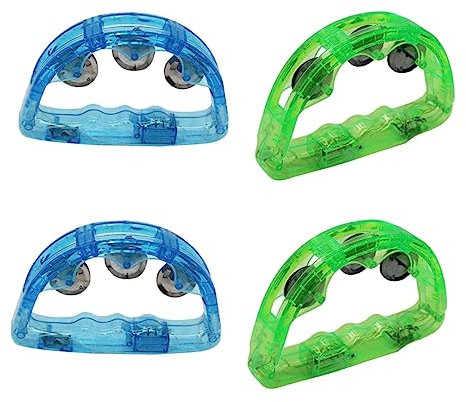 UPKOCH Leuchtendes Party-handglocken-set – 4-teiliges Musikspielzeug Blinkende Neonglocken Für Geburtstage Karneval Feiertage Und Sportveranstaltungen