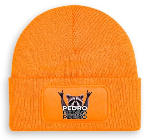 Pedro Pedro Pedro - Beanie | Strickmütze | Wollmütze | Beanie mit Druck | lustige Sprüche | Apres-Ski | Winter | Orange