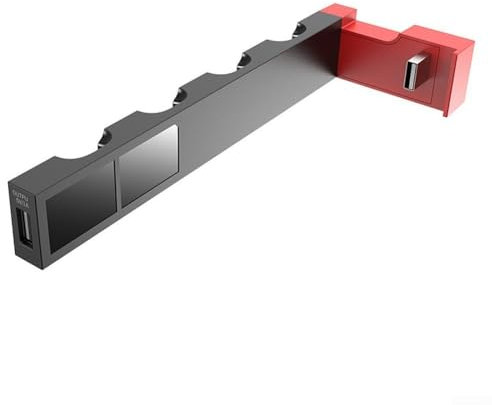 Optimale Power Up Solution Ladestation für Nintendo für Switch & für OLED-Controller mit Sicherheitsfunktionen (schwarz und rot)