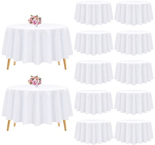 Pesonlook Runde Tischdecke, Polyester, 228 cm, waschbar, für Hochzeit, Party, Bankett, Esszimmer, Buffet, 12 Stück