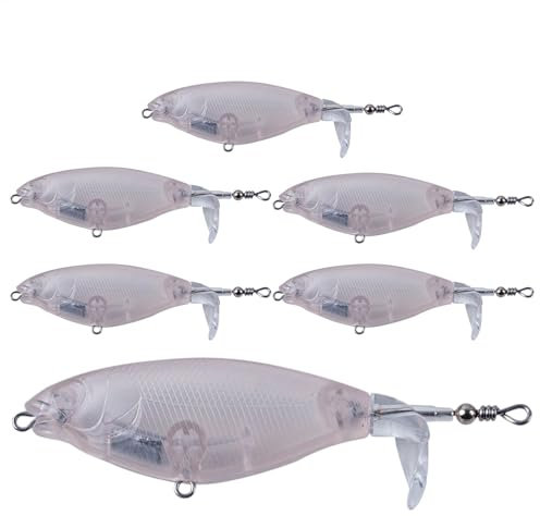 Kunstköder, Rohlinge nicht -gefärbt | 6x Multi -Verbinder rotierender -Schwimmbecken mit Augen, Lure Bodies, Fishing Gear für Walleye Trout Bass