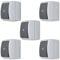 REV AquaForm SPARSET - 5x Kontrollschalter Feuchtraum IP44, einpolig, Aufputz, grau