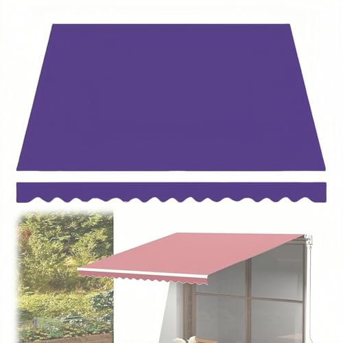 pykaaiiu Markisenersatzstoff Generisch Wasserdichter Stoff mit Volant für einziehbare Markisen UV-beständiger und langlebiger Ersatzstoff für Markisen, Für Terrasse Balkon(Lila,2 * 1.5m)