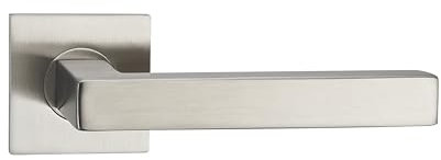 Square Lever On Square Rose Door Handle Pair- Stainless Steel