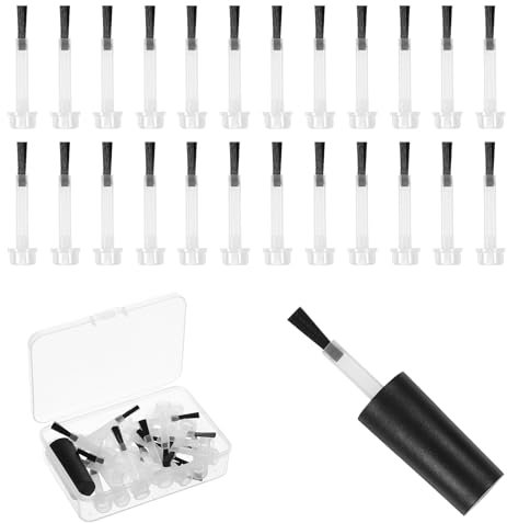 Lnngub Lot de 93 pinceaux de rechange pour vernis à ongles - 91 pinceaux à ongles jetables transparents avec 2 poignées - 45 x 11 mm - Petits pinceaux à ongles portables avec poils fins et doux pour