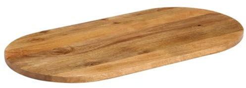 Eleganz Massivholz Tischplatte 80x40x2,5 cm Oval - Mango in Eichen-Optik - Langlebig & Stilvoll für Wohnzimmer, Küche oder Büro