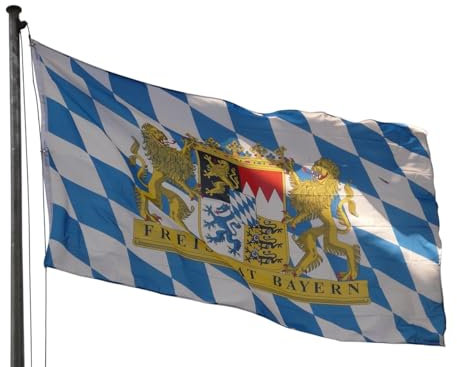 Bayerische Fahne | Flaggen | Fahne | Fanartikel | strapazierfähiges Polyester & Metallösen | 90x150cm| Bavaria Flag | 3x5 ft | Bayern Fahne von Cey (Bayern)
