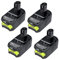 18V 6Ah Lithium-Ion Battery Replacement Compatible with Ryobi One+ P108 Tools P104, P107, RB18L50, RB18L20 Cordless Power Tool Batteries(4 Battery)