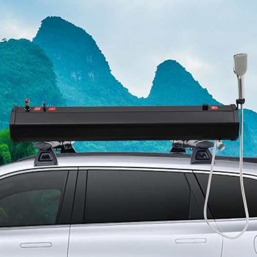 Réservoir Toit Voiture 18L/30L Pressurisé Multifonction - Kit Douche Solaire Camping pour Lavage Auto,Randonnée et Hors-Piste,Stockage Eau Portable Étanche,18L