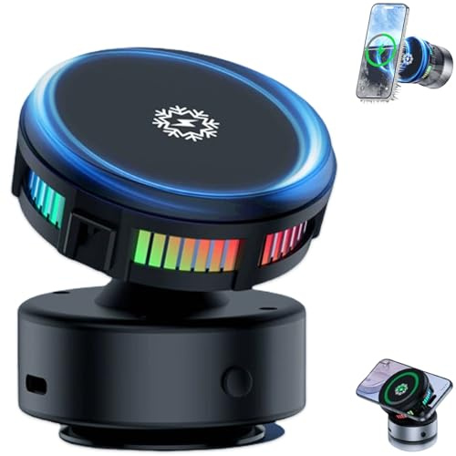 Techgoplus Phone Holder, Techgoplus Car Mount, 360° Electric Vacuum Suction, Car Electric Suction Cup Phone Holders, Universal for All Smartphones (Black)