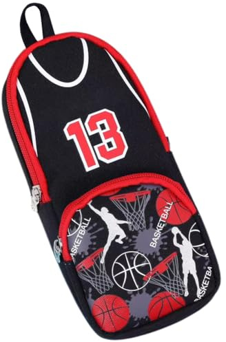 QYEHF Basketball Federmäppchen,Nummer 13 Basketball Federmäppchen, Aufbewahrung Farbe Bleistift Tasche Tragbar für Schule Mädchen Jungen Büro Damen(Schwarz)