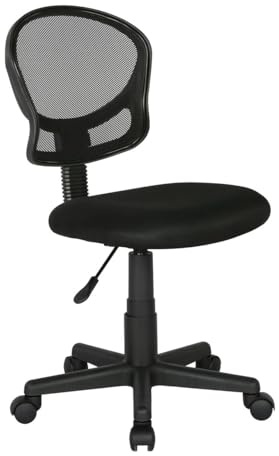 Ease Bürostuhl, Schreibtischstuhl, Drehstuhl mit Netzbespannung, ergonomisch, Wippfunktion, 56 cm große Sitzfläche, ohne Armlehne, Höhenverstellbarer, Gepolstertem Sitzkissen (Schwarz)