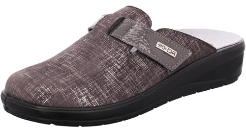 Rohde Damen Pantoffel Klett Hausschuh Gemustert Stretch Catania 6165