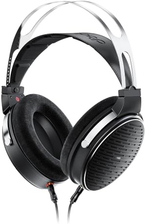 FiiO JT3 Cuffie Over-Ear Open-Back, Driver Dinamico da 50 mm, PEK+PU, cavo staccabile da 3,5 mm con microfono per musica e giochi (Nero)