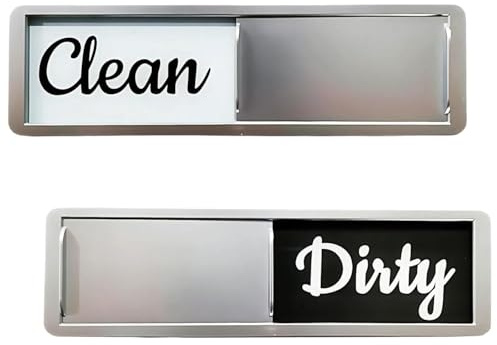 Dishwasher Clean Dirty Magnet, Sliding Magnetic with Strong Magnetic Backing, Dishwasher Magnet Clean/Dirty Indicator – Non-Scratch Magnetic Sign for Kitchen Dishwasher Reminder