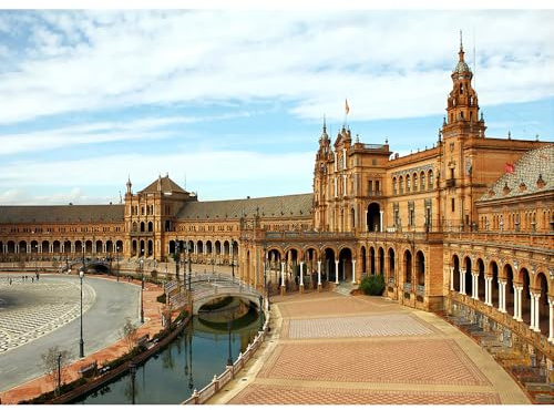 Puzzle für Erwachsene, 100 (45,5 x 35,5 cm), europäische Architektur, spanische Architektur, Palast-Puzzle von Sevilla, Geschenk für Jugendspiele