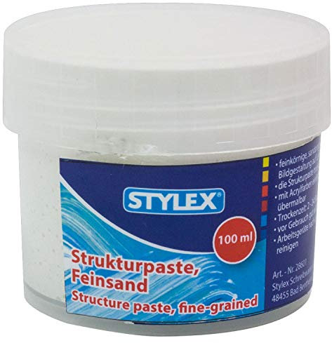 Stylex 28601 Strukturpaste fein, Dose, trocknet weiß matt und deckend auf, kann eingefärbt oder übermalt werden, für reliefartige Effekte, 100 ml (1er Pack)