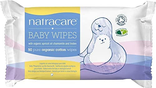 Natracare Organic Cotton Baby Wipes, 3 Pack (3 x 50 wipes)