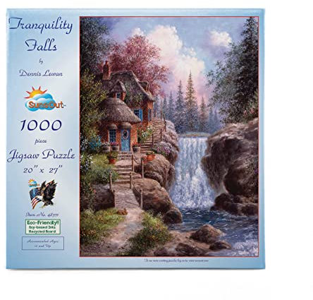 SunsOut 48371 - Lewan: Haus am Wasserfall - Puzzle 1000 Teile