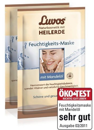 Luvos Feuchtigkeits-Maske mit Mandelöl (2er Pack) - Creme Maske im Sachet (4x7,5 ml)