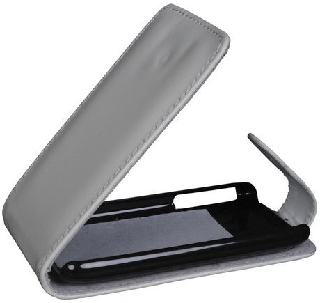 Mobilfunk Krause - Flip Case Etui Handytasche Tasche Hülle für Apple iPhone 3GS (Weiß)