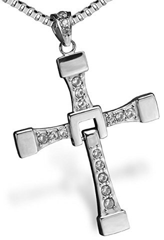 Sevinora Kreuz Kette in Silber Halskette mit Anhänger für Herren Damen Männer Iced Out Schmuck Cross Geschenk