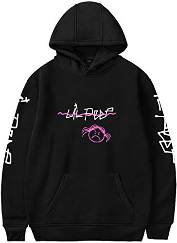 OLIPHEE Herren Kapuzenpullover mit Cry Baby Trauriges Mädchen Druck Hoodie ASchwarz XS