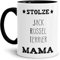 Hunde-Tasse Stolze Jack Russel Terrier Mama Geschenkidee für das Frauchen/Mug/Cup/Becher/Innen & Henkel Schwarz