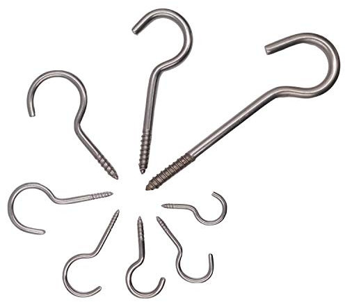 T::A 25 Stück 5.2 x 80 mm Schraubhaken Edelstahl V2A Inox Hakenschrauben Holzgewinde Wäscheleine