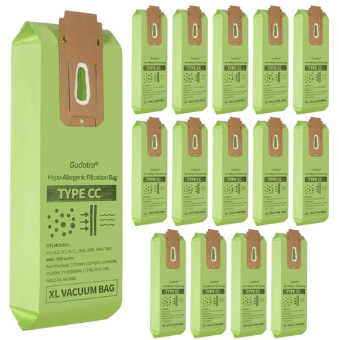 Gudotra 15 Pack Vacuum Bags Replacement for Oreck XL Upright Vacuum Cleaner Replaces Part Type CC CCPK8 CCPK8DW